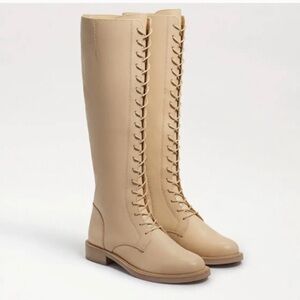 Sam Edelman Beige Lace Up Boots